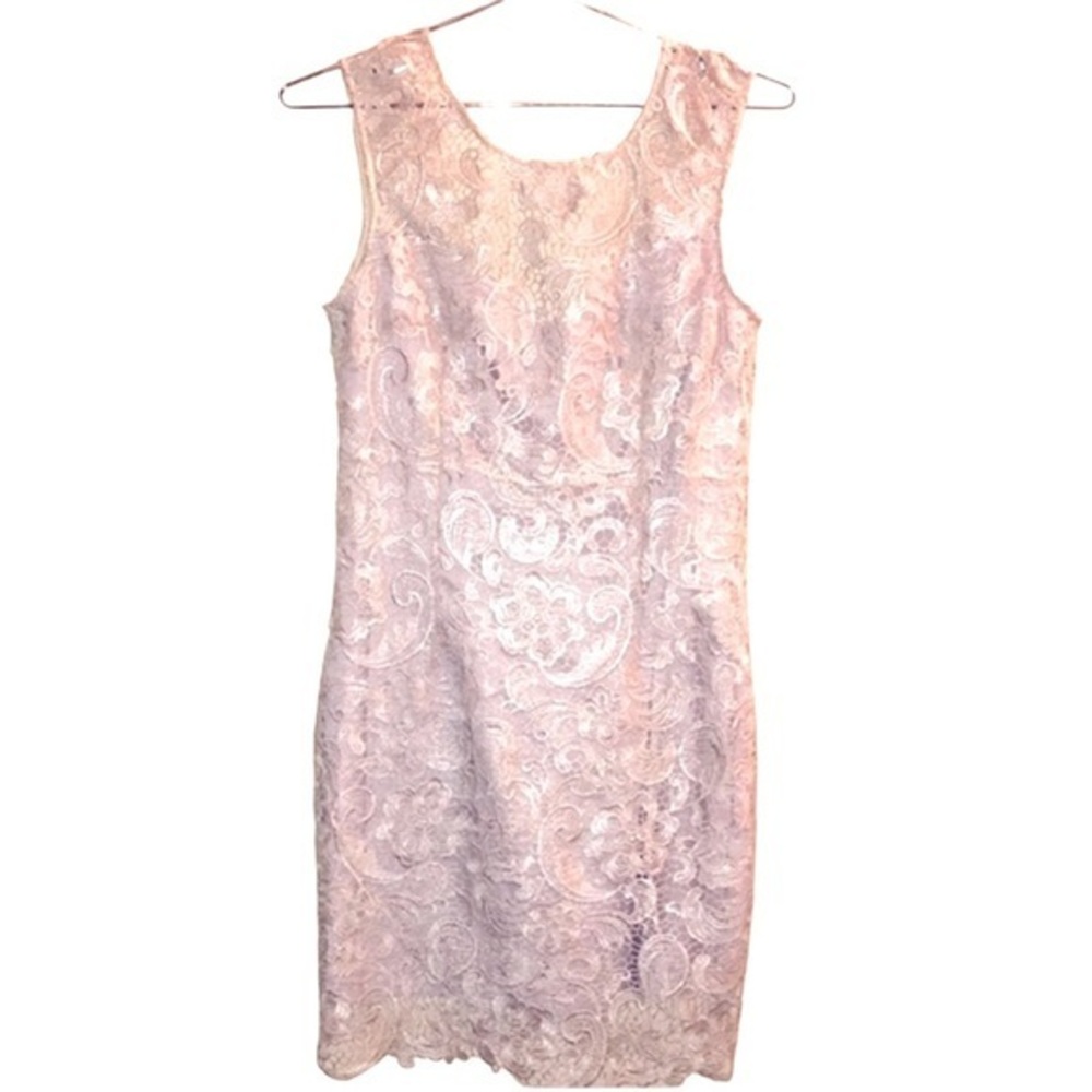 NEW! Francesca’s Silver Floral Lace Dress Size Large
